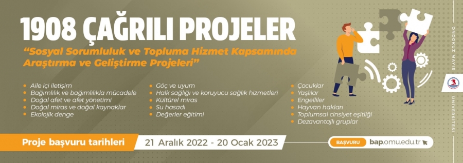 1908 Çağrılı Projeler “Sosyal Sorumluluk ve Topluma Hizmet Kapsamında Araştırma ve Geliştirme Projeleri” Başvuruları Başladı
